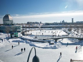 Skating at the Old Port of Montreal.