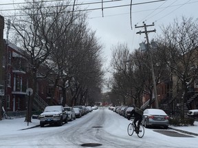 Snowy streets in St-Henri