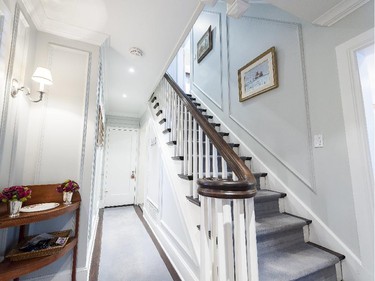 Stairway opposite the front door, leading to the upper storeys.