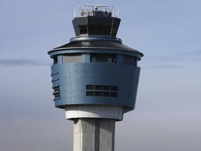 An air traffic control tower.