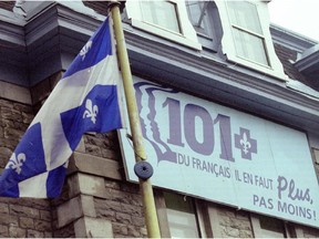 A banner for a campaign supporting Bill 101.