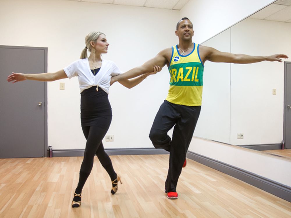 In dancing shoes, Julie Eller is showing finer footwork than Lars, her