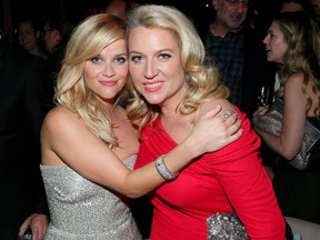 Actress Reese Witherspoon and writer Cheryl Strayed at the Golden Globe Awards on Jan. 11. Strayed, the author of Wild, which Reese Witherspoon stars in the movie adaptation of, is an advice columnist on a podcast on Boston’s NPR station, WBUR, with writer Steve Almond.