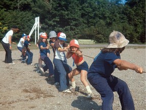 A 1974 tug of war with children attending Pripstein's Camp. The camp closed in 2014 after nearly 75 years.