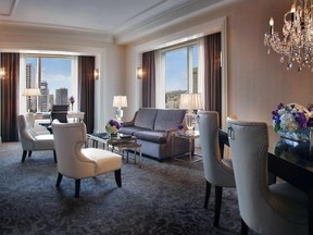 A deluxe suite at the Trump International Hotel & Tower Toronto, one of the city's two Forbes five-star hotels.