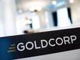 A Goldcorp sign is pictured at an annual general meeting in Toronto on May 2, 2013.