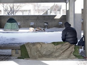 File photo: A homeless man in Montreal