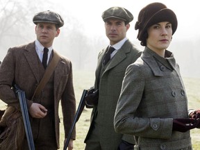 Downton Abbey makes season debut Sunday on PBS. Above from left, Allen Leech as Tom Branson, Tom Cullen as Lord Gillingham and Michelle Dockery as Lady Mary in a scene from season 5.
