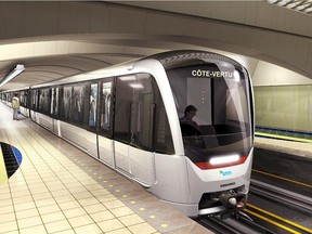 An illustration of the new métro cars  planned for Montreal's  STM.