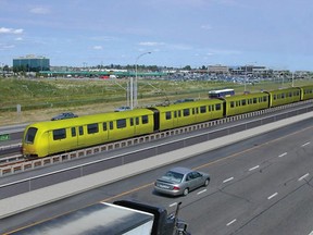 Artist rendition of proposed light rail transit system for the new Champlain bridge.