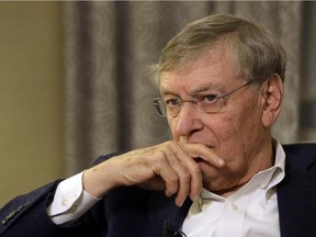 Baseball commissioner Bud Selig looks on during an interview with  The Associated Press in New York on Jan. 24, 2015.