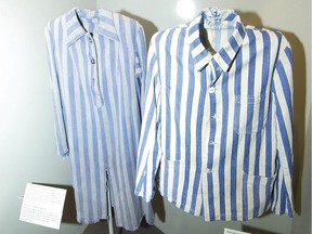 Concentration camp inmates were issued shirts like these ones on display at the Montreal Holocaust Memorial Centre, which will mark International Holocaust Remembrance Day on Jan. 27.