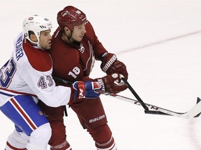 The Phoenix Coyotes are at the Bell Centre on Sunday at 1 p.m. to face the Canadiens.
