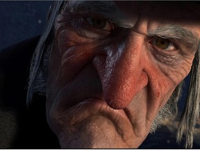 Actor Jim Carrey as Scrooge in  2009 Disney film A Christmas Carol.