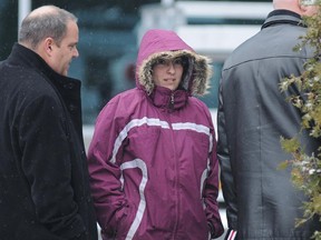 Sonia Blanchette, pictured in December 2011 in Drummondville after her arrest in another incident,  is a 33-year-old divorcee who lost custody of her three young children.