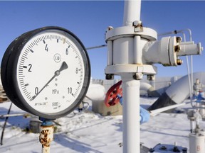 A gas pressure gauge on the main gas pipeline from Russia, in the village of Boyarka near Kiev, Ukraine, in 2009.