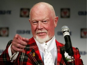 OTTAWA, ONT: SEPTEMBER 22, 2010 -- Don Cherry speaks to the press in Ottawa in this September 22, 2010 file photo. Cherry unveiled his own bobblehead at a presser earlier.   (PAT McGRATH / OTTAWA CITIZEN)         For Katherine Monk (Postmedia News) DVD-GIFT-GUIDE