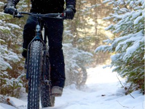 Mont Sainte- Anne has created groomed trails for a thrilling new activity - fat-biking through the snowy woods.