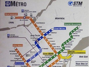 An STM métro map from 2014.