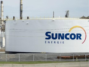 Suncor's Montreal refinery is pictured in 2013. A tank at the company's Rimouski facility sprang a leak Thursday evening.