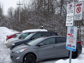 Signs at the Lakeshore General Hospital warn vehicle could be towed.