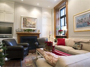 The living room in the Old Montreal home.