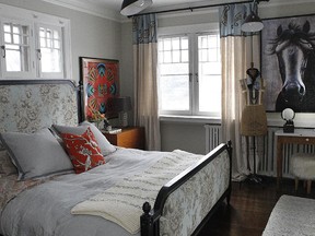 The master bedroom in Vanessa Sicotte's home: she likes tension in a space, she says.