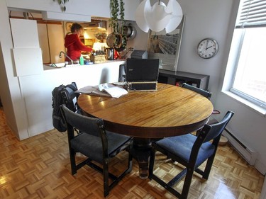 Alison Lush's dining room table also serves as the desk she uses for her business as a professional organizer.