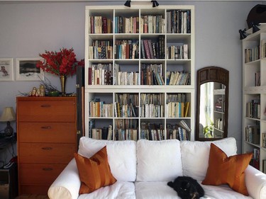 The shelves are from IKEA but have been adapted to fit the space in the room.