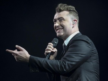 British singer Sam Smith in concert at the Bell Centre in Montreal Monday January 19, 2015.