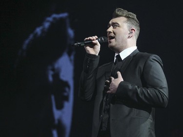 British singer Sam Smith in concert at the Bell Centre in Montreal Monday January 19, 2015.