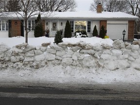 Snow fort outside a home in the Beaconsfield suburb of Montreal Friday January 23, 2015. Beaconsfield has ordered the owner to take the fort down citing it as a safety hazard.