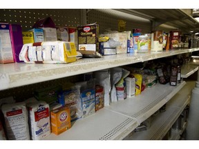 MONTREAL, QUE.: JULY 10, 2012 -- The cupboards are bare at the Share the Warmth food bank in Montreal during the summer months, Tuesday, July 10, 2012. (THE GAZETTE / Tijana Martin)
