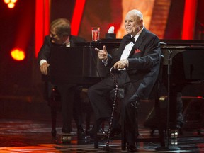 Legendary comedian Don Rickles performs at the Just for Laughs gala at Place des Arts in  July 2014.  He has been hailed as a master of insult jokes. Indeed, once he got into his zone, he just spewed it out spontaneously. He channelled everything that we are not supposed to say or think.