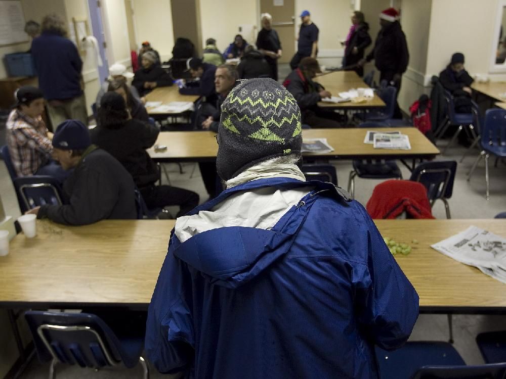 St Michael S Mission Opens Emergency Shelter During Cold Snap   Montreal Que November 23 2010 Homeless Men Stand Around 