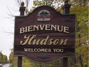 Welcome sign to Hudson on Cameron Rd.