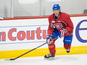 Magnus Nygren takes part in the Canadiens rookie camp at the Bell Sports Complex in Brossard on Sept. 6, 2013.