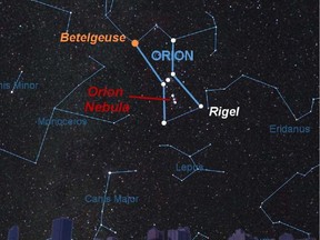 Orion will be able to be seen in the southern sky.