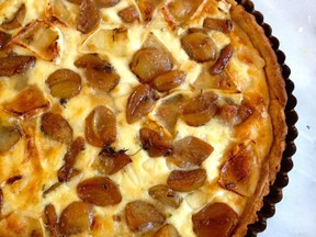 Ottolenghi's Caramelized Garlic Tart makes for a perfect vegetarian meal.