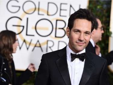 Paul Rudd arrives at the 72nd annual Golden Globe Awards at the Beverly Hilton Hotel on Sunday, Jan. 11, 2015, in Beverly Hills, Calif.