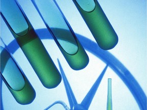 Test tubes in a medical research lab.