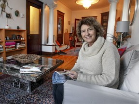 Teresa Lunsford in the living room of her flat in the Villeray district of Montreal.