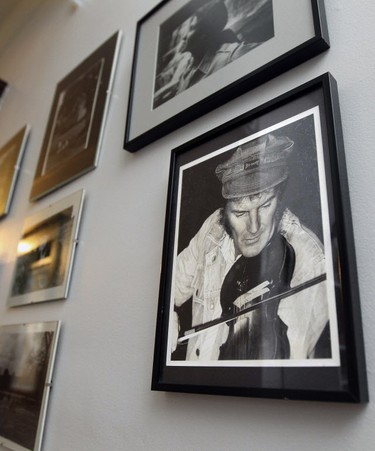 Collection of photographs in the hall  includes one of her father Jimmy Lunsford, who played fiddle in Roy Acuff's band in the 1960s.