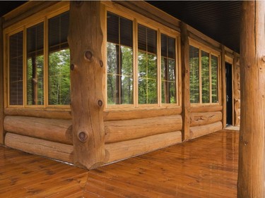 The covered veranda that runs on two sides, offers protection from the rain and the sun's hot rays in summer.