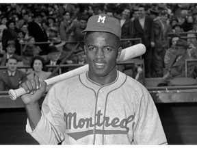 This April 18,1946 file photo shows Montreal Royals Jackie Robinson.