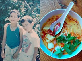Alex and Mat Winnicki, a.k.a. the Satay Brothers; laksa soup with rice noodles, fried tofu, coconut milk and spicy shrimp paste.”