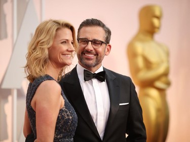 Actors Steve Carell and Nancy Carell attend the 87th Annual Academy Awards Feb. 22, 2015.