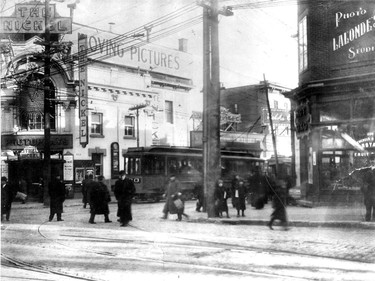 Then: An undated photo of Montreal's Nickel Theatre at the southeast corner of Ste-Catherine St. W. and Bleury St. 
After 1912, it became known as The Tivoli Theatre. It was destroyed in a 1923 fire.