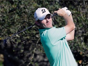 Brandt Snedeker watches his tee shot on the 16th hole during the final round of the AT&T Pebble Beach National Pro-Am at the Pebble Beach Golf Links on Feb. 15, 2015 in Pebble Beach, Calif.