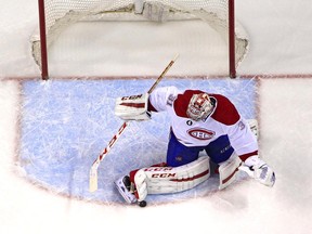 Canadiens goalie Carey Price makes a save during game against the Blues on Feb. 24, 2015, in St. Louis. The Canadiens won 5-2.